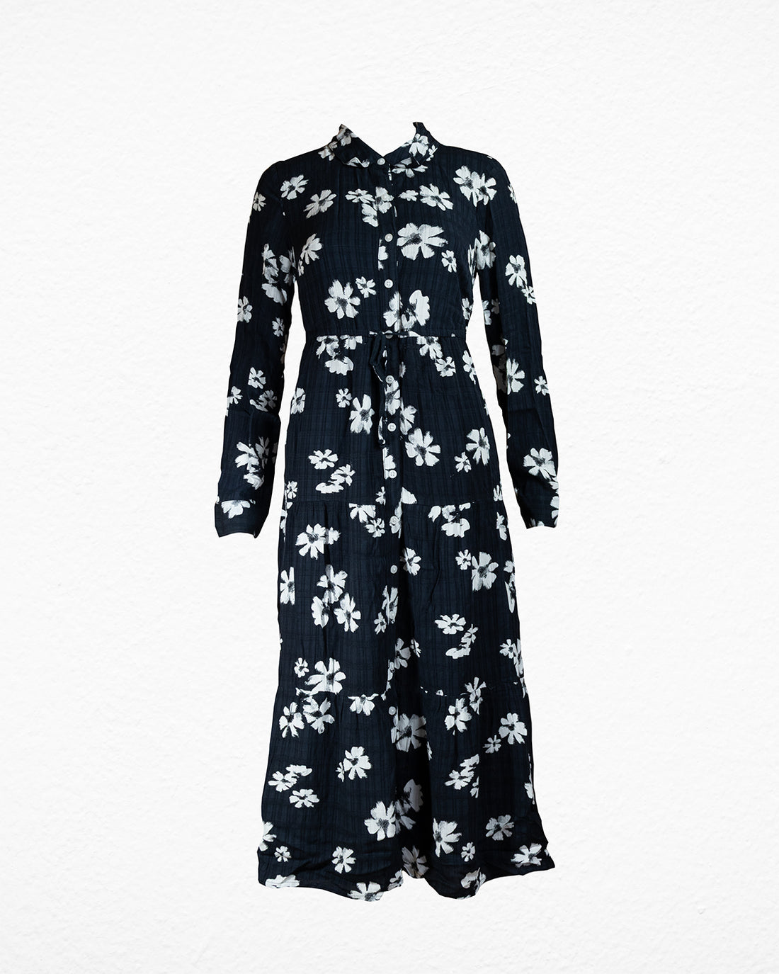 Faded Black Midi Shirt Dress
